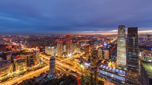 俯瞰北京的夜