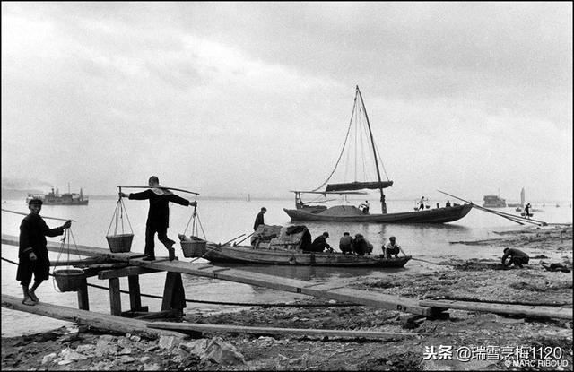 「武汉老照片」长江与在建武汉长江大桥